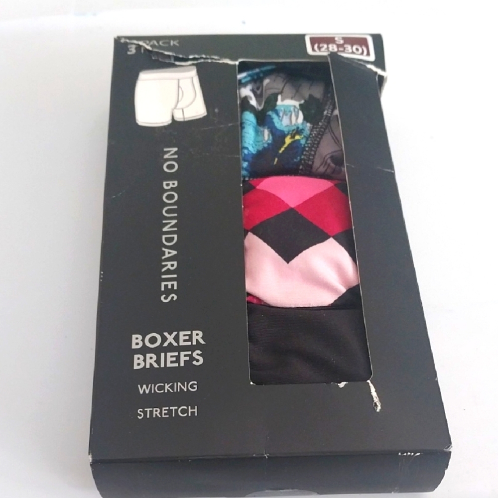No Boundaries Men's Boxer Briefs - Black, Pink, Blue